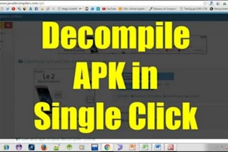 decompile, recompile apk or app bundle with source code android app modification