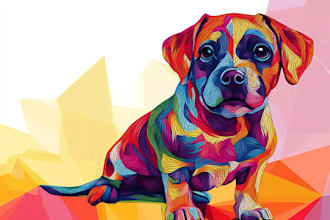 draw pop art portrait wpap pet for your dog cat