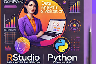do data analysis using rstudio, r programming, python,SAS and data visualization