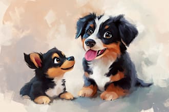 draw your pet portrait into cute disney style