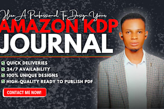 design ready to publish amazon KDP journal notebook, ebook planner and workbook
