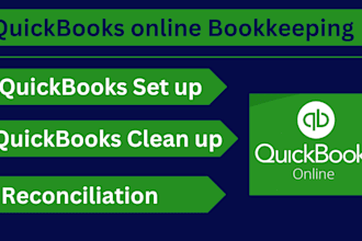 do set up , bookkeeping , clean up on quickbooks online