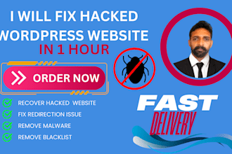 fix hacked wordpress site, remove malware, and clean google blacklist in 1 hour