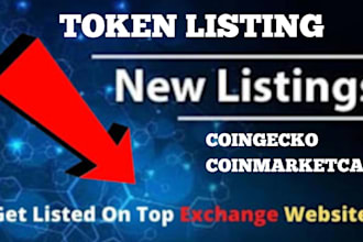 fast track token listing, coin listing, solana token listing on cmc, cg, binance