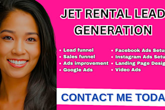 jet rental lead jet rental facebook ads rental instagram ads google ads funnel