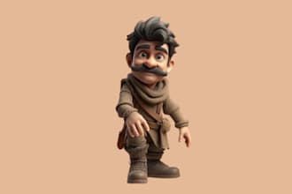 design 3d character, 3d model character, 3d toy, mascot, 3d bjd in 3d printing