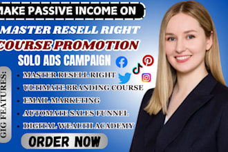 promote master resell right course email marketing campaign sales funnel