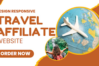 design travel affiliate website passive income, affiliate website travel website