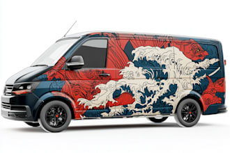 design awesome car, van, vehicle wrap design and vehicle