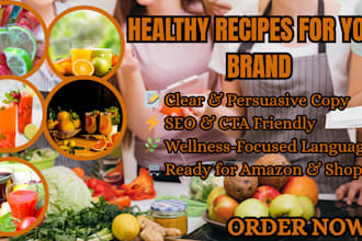 create custom healthy food or drink recipes for your brand
