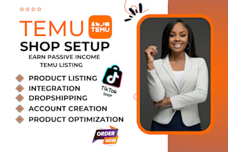 setup temu shop temu seller account temu product lising tiktok shop, tiktiok ads