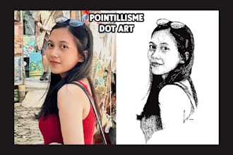 create a special dot art or pointillism based on your photo