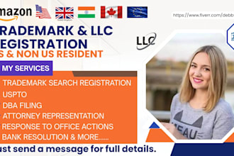 register your US llc dba and file uspto trademark with ein for non residents llc