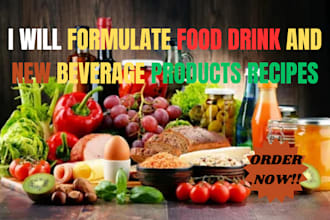 formulate food drink and new beverage products recipes