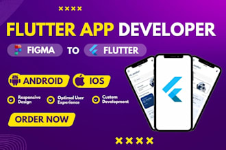 do flutter development, flutter ui design, flutter front end, figma to flutter,