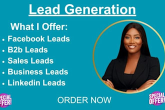 do facebook lead generation, b2b leads, linkedin leads and sales leads