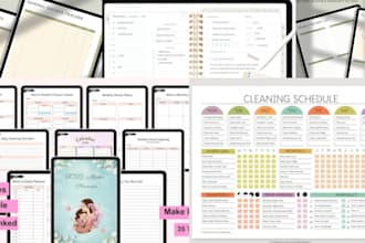 design yearly school, self care planner, goals, minimalist hyperlinked planner