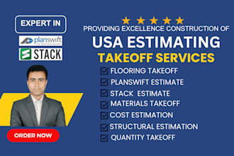 do flooring takeoff estimate using planswift stack