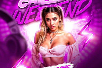 do dj, hip hop, music, event, party flyer, or poster in 12 h