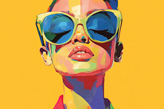 paint expressive colorful abstract portraits