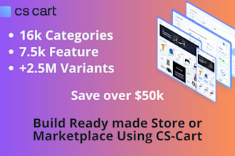 launch a ready made, optimized cs cart marketplace or store