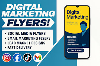 design digital marketing flyers for social media and email