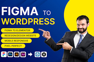 convert figma PSD xd to elementor pixel perfect wordpress