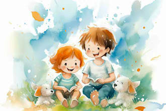 illustrate children book illustration watercolor, kids picture book for kdp