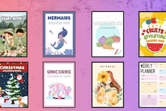 design kids coloring activity books and planner books