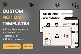 build advanced custom notion template notion dashboard notion expert notion