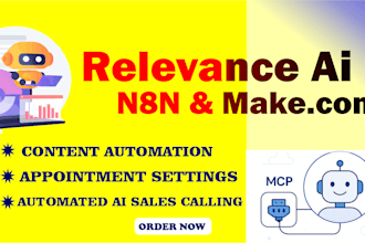 setup ai agent, relevance ai, n8n, make automation, virtual assistance