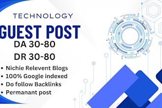 do tech backlinks via tech guest post and link insertion on high da tech website