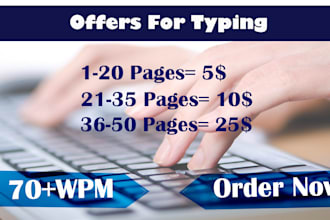 do fast typing job, page typing, retype scanned documents, your typist