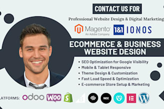 design redesign shopify wix wordpress godaddy sqaurespace website and seo