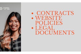 draft legal contracts, agreements, privacy policies as a lawyer