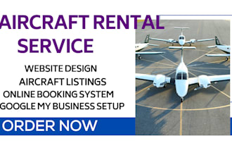 build wordpress private aircraft rental website air charter rental landing page