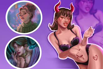 draw single portrait, anime, original characters and nsfw