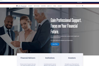 build financial advisor website consulting financial advisor landing page