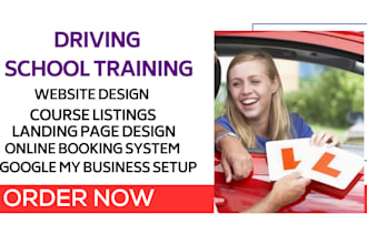 design driving school website driving training landing page car training website