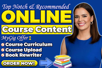 write online course content, course curriculum, course creation, lesson plan