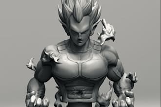 do anime 3d character, sci fi bust,manga 3d sculpture toys games,zbrush 3d print
