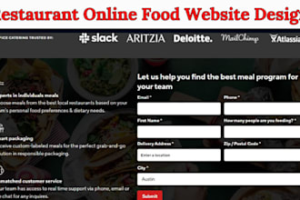design restaurant online food ordering website pastry catering sandwich website