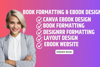 edit, format, design, ebook on designrr, indesign, canva ebook, amazon kdp
