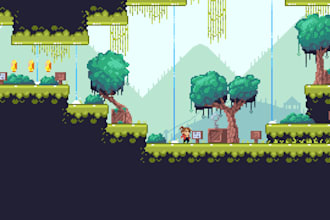 create 2d retro pixel art platformer games in unity or godot