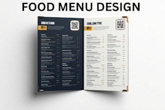 design hotel restuarant digital food menu board price list with qr code