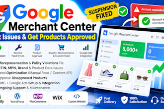 fix google merchant center suspension, misrepresentation and feed errors