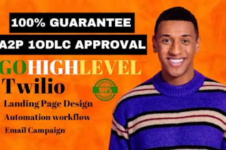 gohighlevel a2p 10dlc registration twilio rei reply telnyx landing page