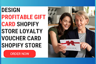 design profitable gift card shopify store loyalty voucher card shopify store