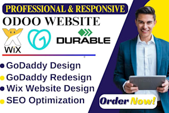 design odoo website, squarespace, wix, godaddy airo, durable