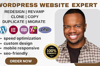 design redesign fix revamp migrate or clone wordpress website with elementor pro